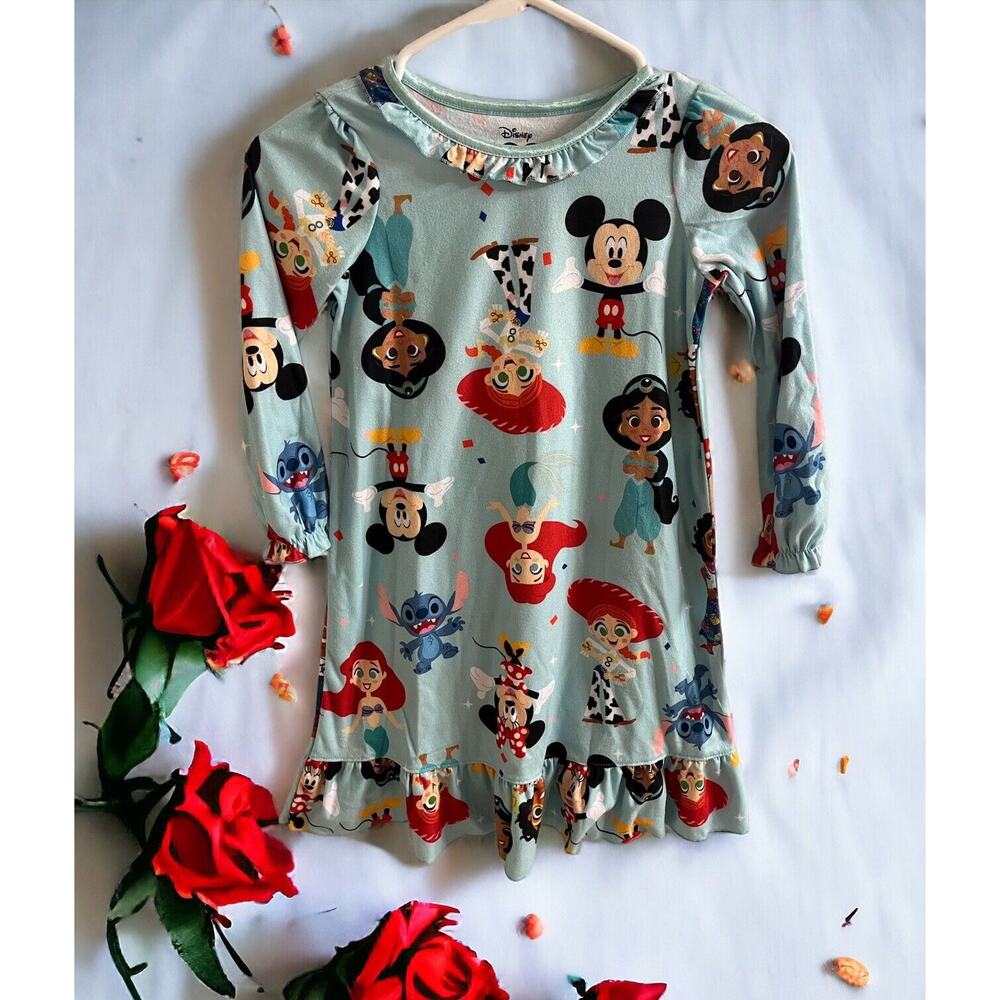 NWT Disney 100 Kids Girls‎ Sizes 6 Night Gown Pajama Dress Jessie Mickey Jasmine